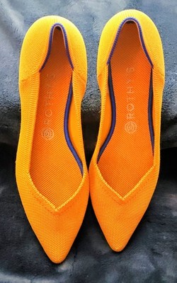 Rothy's The Point Pointed Toe Ballet Flats Marigold Yellow NWOT 10.5