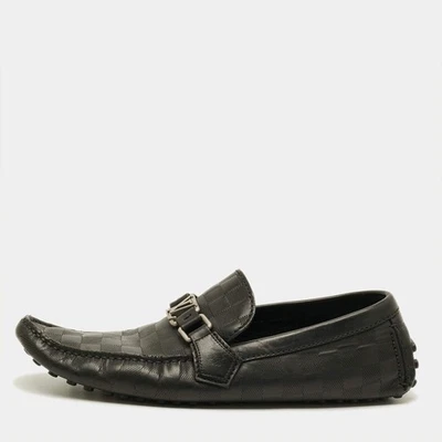Mocassins Louis Vuitton Hockenheim taille 43 en cuir damier noir à enfiler - Photo 1/4