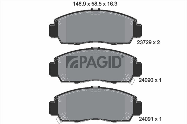Bremsbelagsatz Scheibenbremse Pagid T1284N FüR Honda Civic 7 Hatchback EU EP EV-image