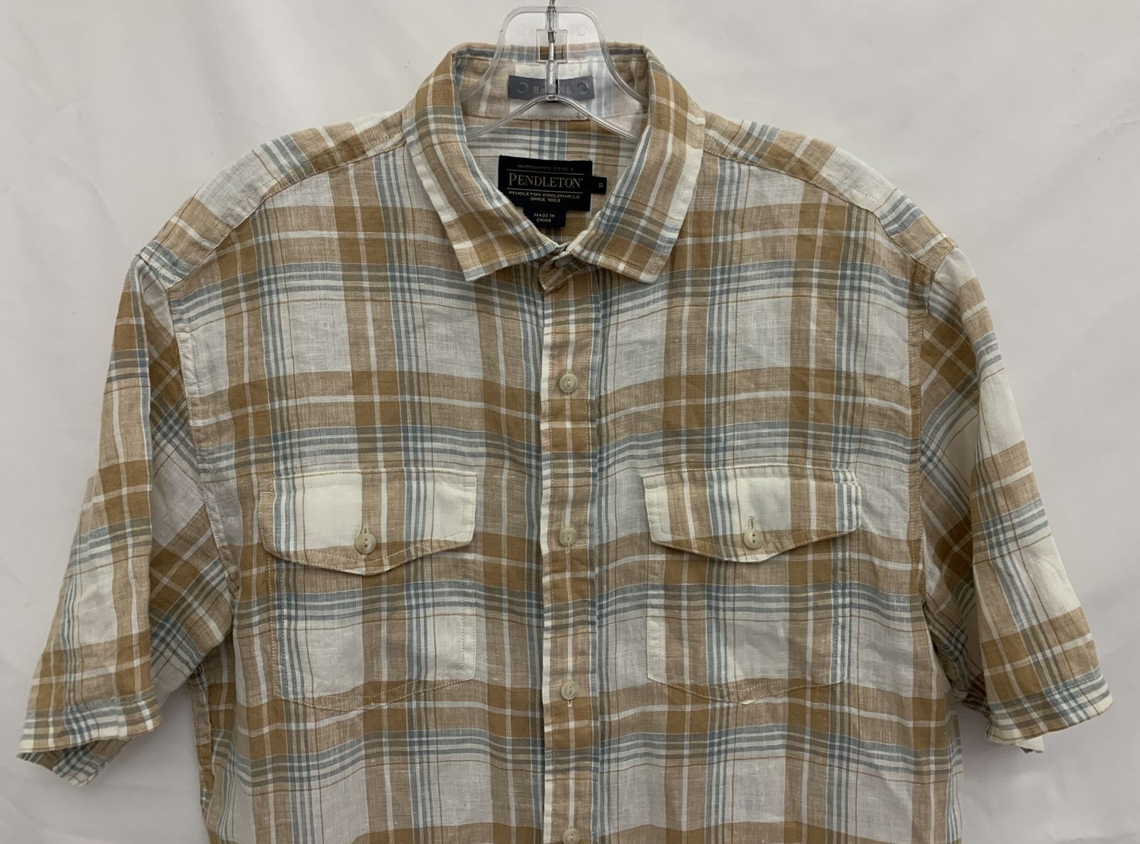 Men's Pendleton Malone Button Front Brown Plaid L… - image 2