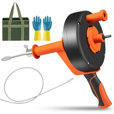 Drain Snake 10M Heavy Duty Plumbing Clog Remover Tool – Durable Steel, Orange