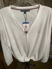 Tommy Hilfiger Women’s Tie Front Top Size Large New With Tags￼