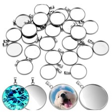 Cabochon Rohlinge 8 mm 25 Stück Edelstahl für Schmuck DIY Anhänger