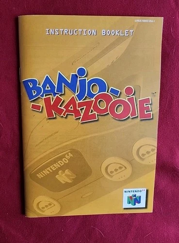 Banjo Kazooie N64 Manual, Instructions ONLY. NINTENDO OEM