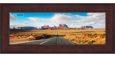 Panoramic Distressed Brown Picture Frame - UV Acrylic, Backing, Hanging Hardware