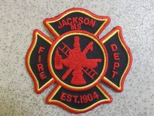 Jackson Fire Dept. uniform shoulder patch, new condition, MS, Mississippi