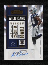 2020 Panini Contenders Rookie Ticket Wild Card Ticket Rico Dowdle #234 Auto 5w0