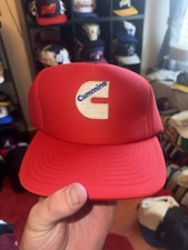 RARE Vintage 80s Cummins FULL Foam Red SnapBack Trucker Hat USA Made