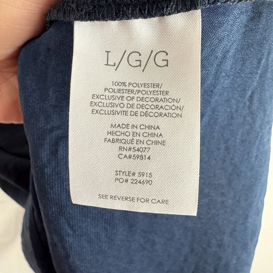 Blusa sin mangas Cabi All Purpose con ribete de encaje azul marino cami talla L Foto 4 de 4