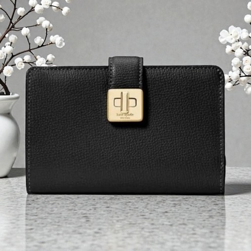 Kate Spade Phoebe Medium Leather Wallet in Black KF534