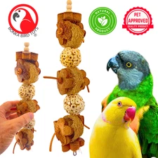 Bonka Bird Toys 1201 Earth Bite Tower Natural Sola Chew Shred Parrot Cage Toy