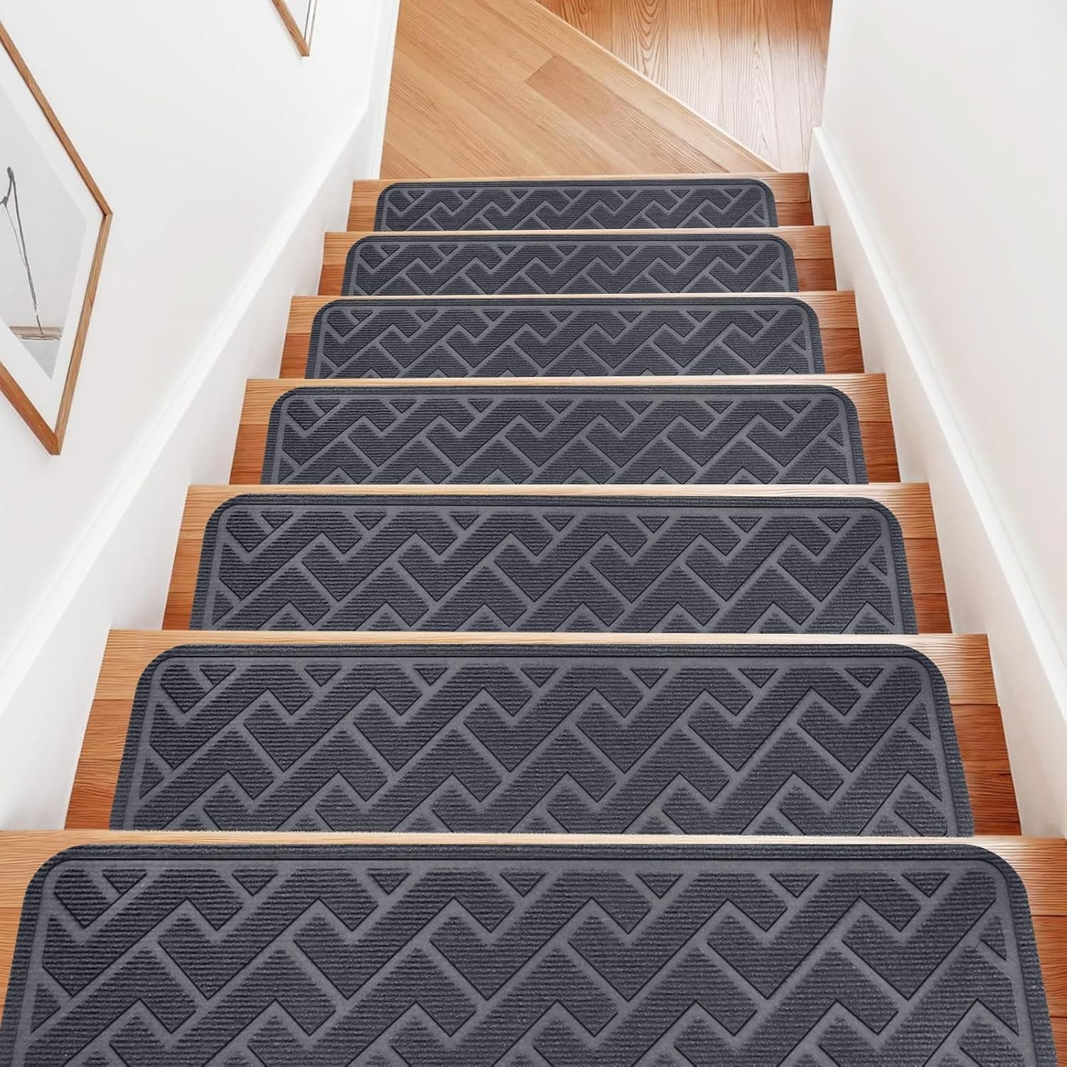 Dayacoco Carpet Stair Treads Non Slip for Wooden Steps, 20.3 x 76 cm (15-Pack)