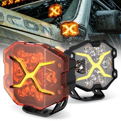 4'' LED Work Pods Driving Beam Lamp Off Road for Truck ATV Light w/Special X-Line