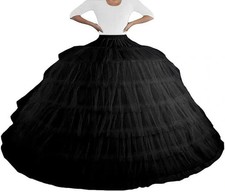 Full 6 Hoop Skirt Floor Length Crinoline Underskirt Wedding Dress Petticoat NEW