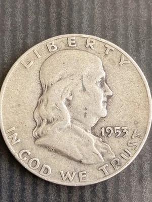 USA Etats-Unis Amérique du Nord Half Dollar 1953 Franklin argent - Photo 1/2
