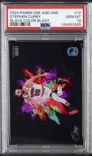 2024 PANINI ONE & ONE BLACK COLOR BLAST #12 STEPHEN CURRY PSA 10