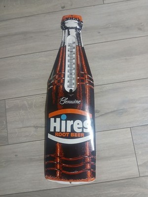 Original Hires Root Beer Bottle Thermometer Advertising Metal Sign 29x8 Vintage