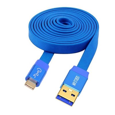 Ultra Flat Slim USB 3.0 Type-A Male to USB-C Type-C Male Cable Data Blue 10Gbps