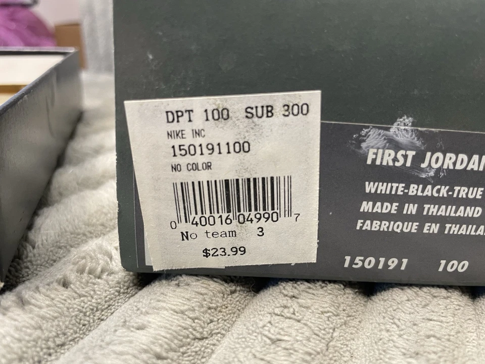 Botines de bebé Nike Jordan 1994 vintage blanco negro rojo talla 3 retro OG Foto 4 de 4