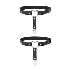Adjustable Heart Thigh Garter Anti-Slip Clips Elastic Punk Leg Garter 2 PCS