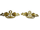 Georgian Court Solid Brass Dresser Drawer Pull Handles Large Set of 2 Vintage
