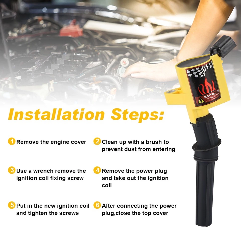 Juego de 8 bobinas de encendido de alto rendimiento DG508 para Ford Expedition F150 4,6/5,4 L Foto 4 de 4