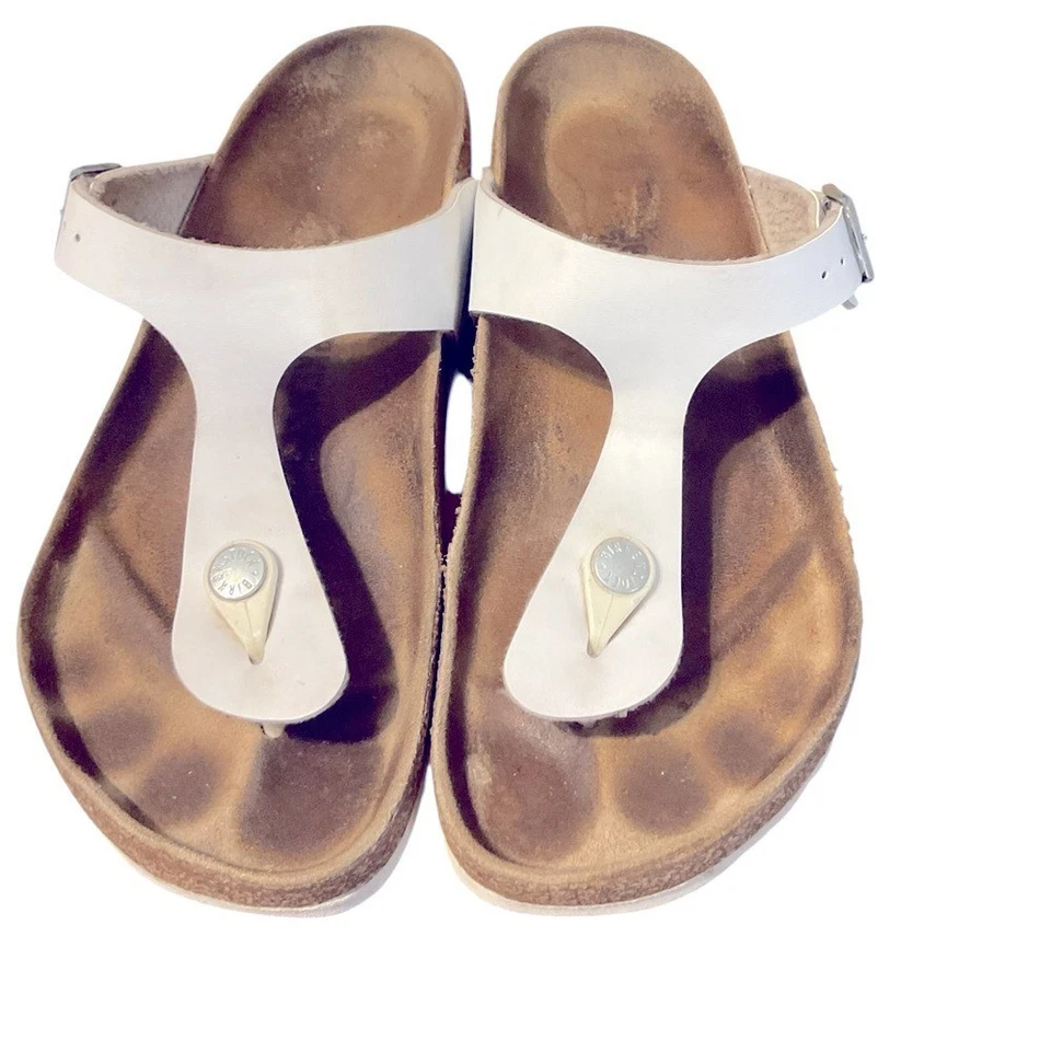 Birkenstock 白色 Gizeh 凉鞋 尺寸 7-7.5 欧码 38 — 第 3/4 张图片