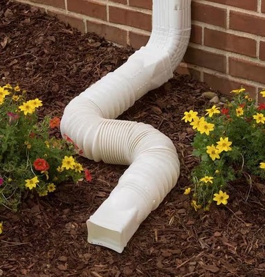 Flex A Spout 55 in. White Vinyl Downspout Extension