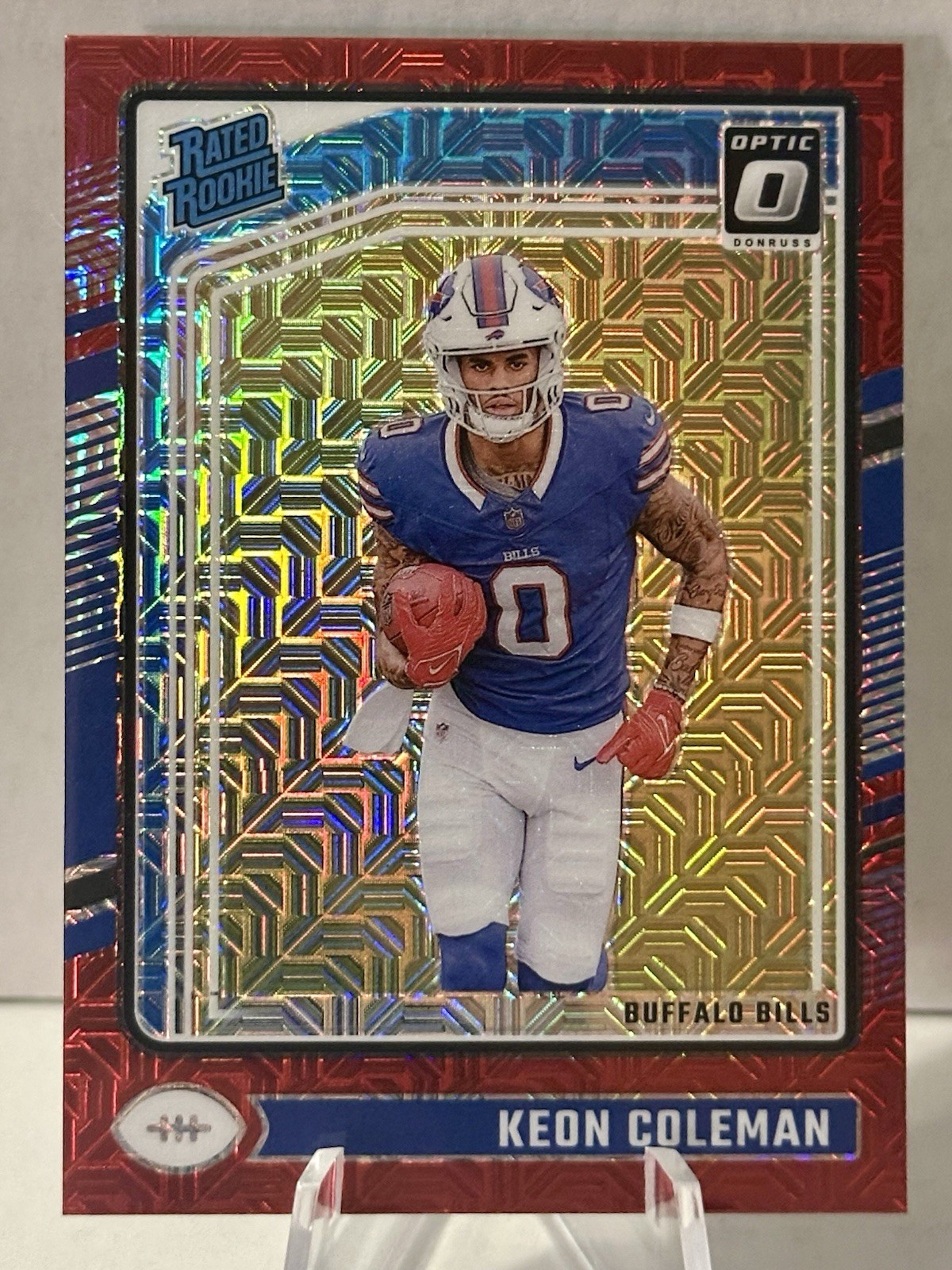 2024 Panini Donruss Optic - Rated Rookie Keon Coleman #263 Red Mojo Prizm (RC)
