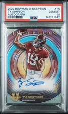 2022-23 Bowman Inception University - Autographs Ty Simpson #BIA-TS PSA 10