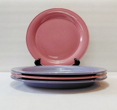 Nancy Calhoun Dinner Plates 10 5/8'' Solid Color Dark Rose Violet Pink Purple 4pc