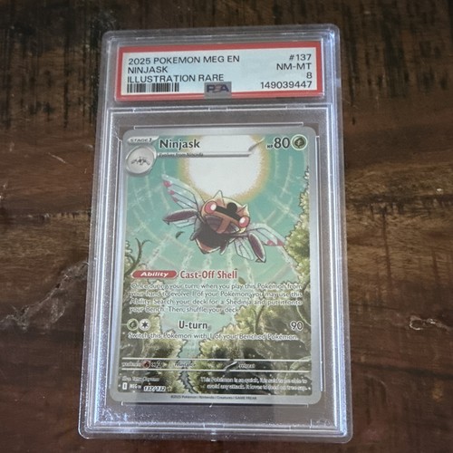 Pokemon 2025 Ninjask 137/132 ME01 Mega Evolution Illustration Rare Holo PSA 8