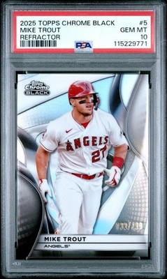 2025 TOPPS CHROME BLACK | REFRACTOR#5 MIKE TROUT