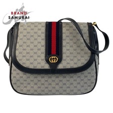GUCCI Vintage Micro GG Sherry Line GG Supreme Canvas Shoulder Bag Pochette for W