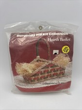 Vintage Burgundy Hill Hearth Basket Weaving Kit Commonwealth Mfg NEW Craft Kit