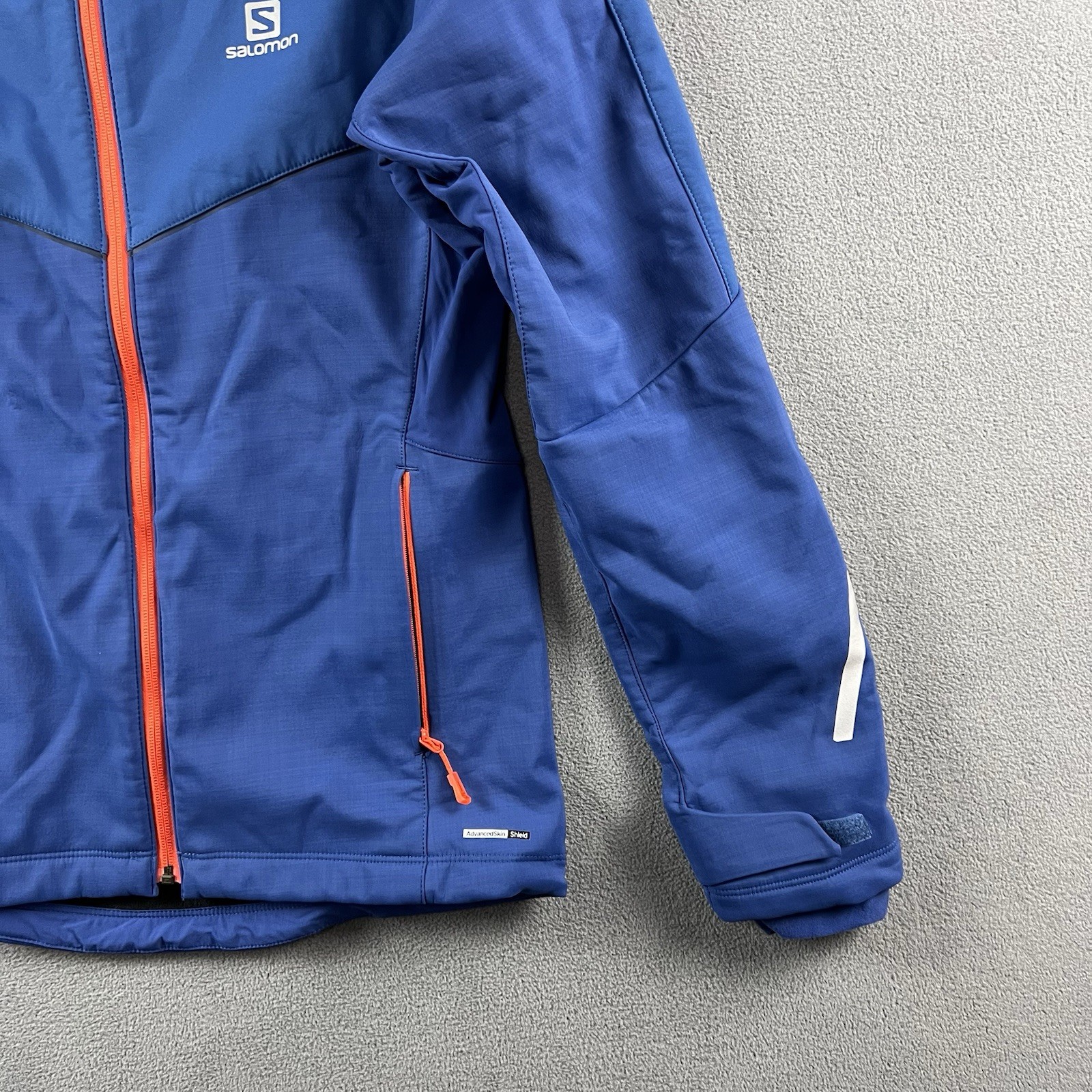 Salomon Giacca Uomo Blu Medio Pulse Softshell Full Zip Foderata Outdoor