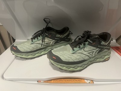 Mizuno Wave Mujin X Trail Running Shoes Mens Size 10 Green Black Vibram EUC