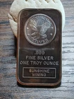 A Rare Piece Of 999 Silver 1oz Bar By Sunshine Mining Minted In The 80s