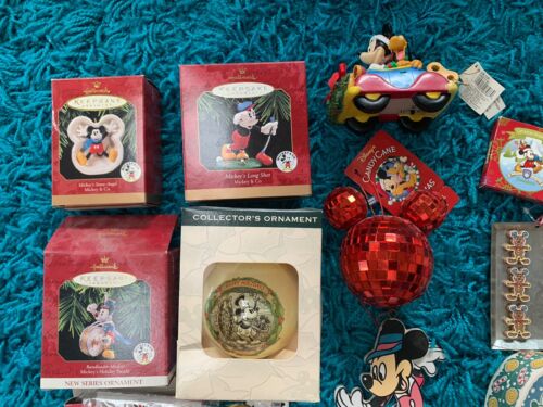 Vintage Lot New Mickey Mouse Christmas Ornaments Figure Rare Collection Adler - Picture 3 of 10