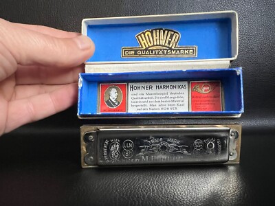 Vintage Harmonica Hohner Orchester Vereins-Harmonika, original Verpackung -RAR-