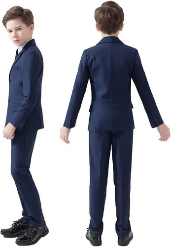 Boys Suits 5 Piece Slim Fit Suit for Kids Formal Ring Bearer Suits - Picture 6 of 19
