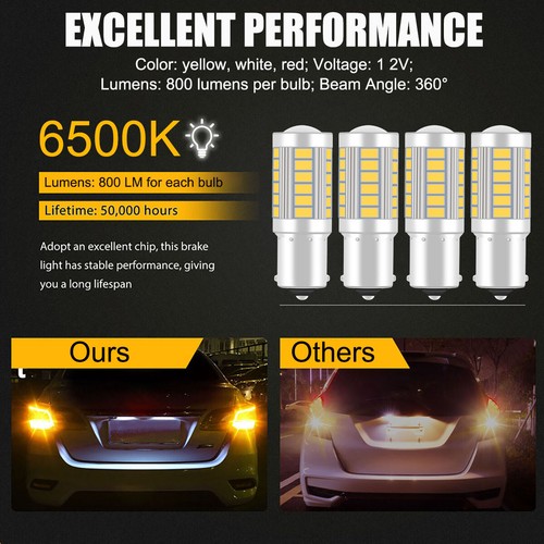 4Pcs 382 P21W BA15S LED Canbus Reverse 1156 Fog Brake Indicator Light Bulbs 12V - Picture 8 of 17