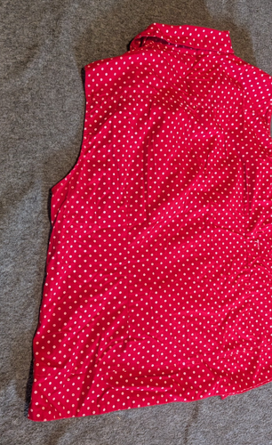 CATO Woman Red and White Polka Dot Collared Tank Top Summer Shirt Size 26/28W - Picture 10 of 11