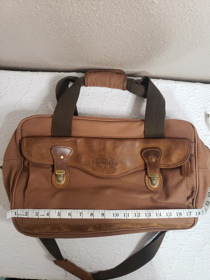 Bolso de cuero y lona Magellan Sportswear de colección y raro Foto 2 de 4