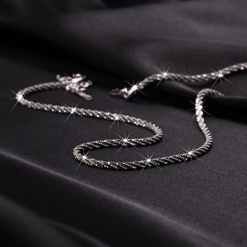 Mens Womens 14k Gold Plated Solid 925 Sterling Silver Hip Hop Sparkle Rope Chain - Picture 9 of 11