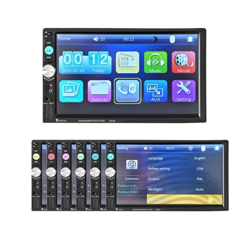 7quot Touch Screen Bluetooth Car Audio InDash Aux Input Receiver SDUSB MP5 Player