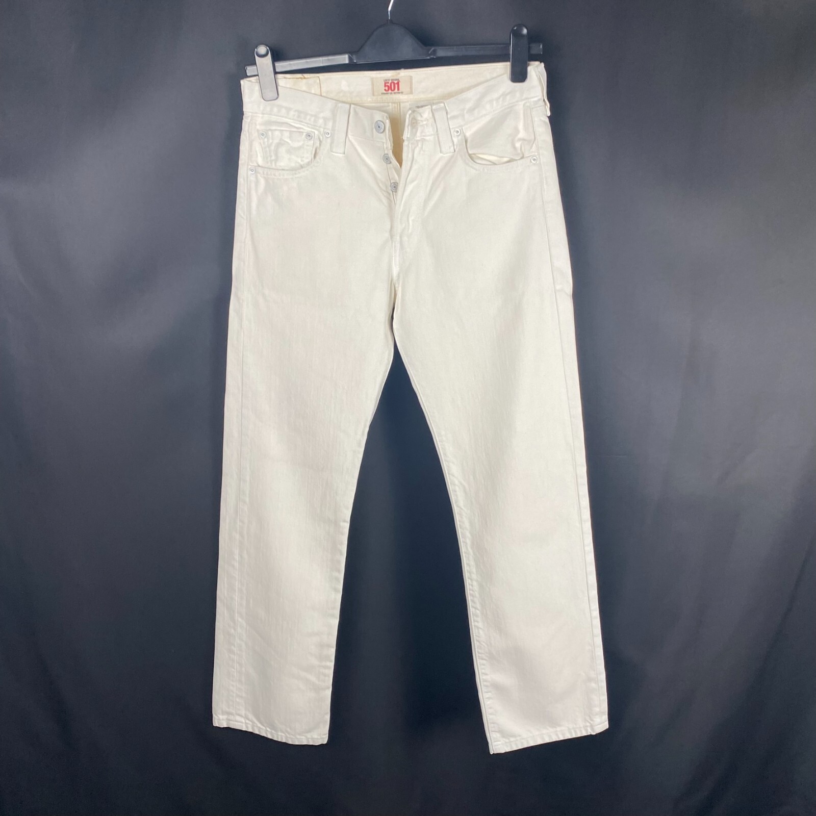Levi’s 501 Jeans W30 x L30 Original Fit White Cream Denim Classic Straight Leg
