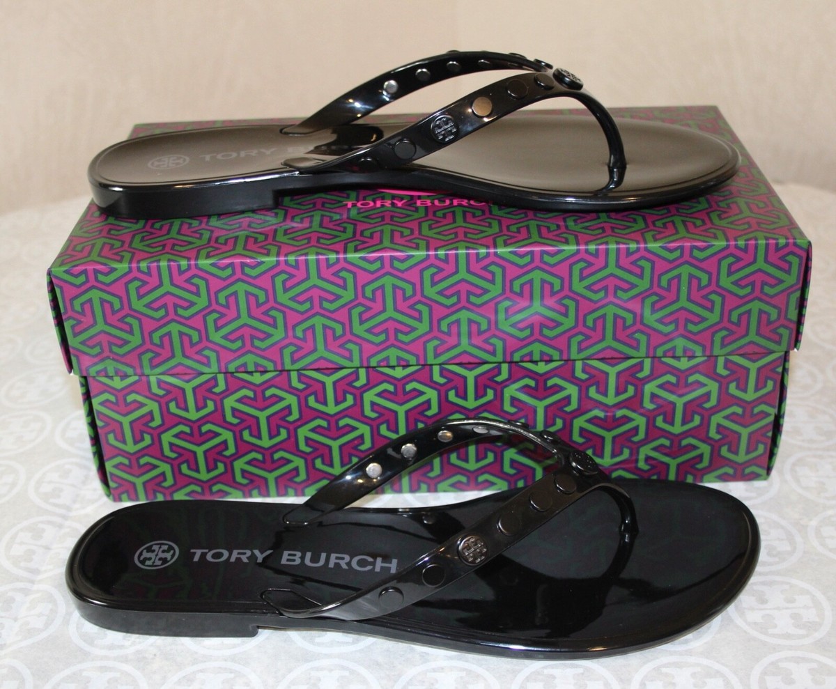Tory Burch Studded Jelly Thong/Flip Flop Black Size 7 | eBay Tory Burch Studded Jelly Thong/Flip Flop Black Size 7 | eBay