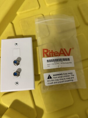 Ethernet Coax Wall Plate, 2 Coax and 1 Covered Port Connector