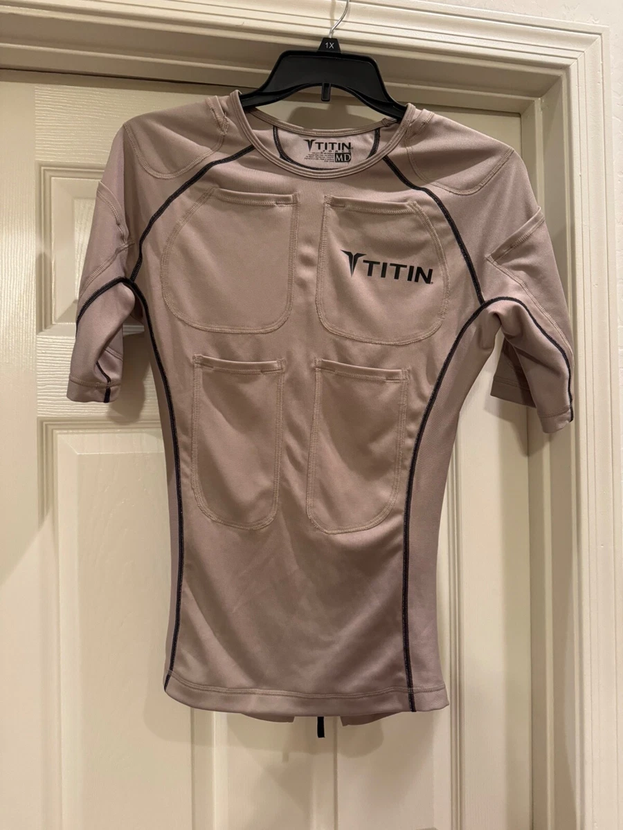Titin Force Compression Weighted Training Shirt Men Size Medium Weights Not Inc